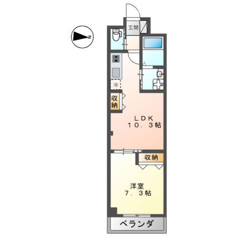 グレイスヴィラ湘南(1LDK/1階)の間取り写真