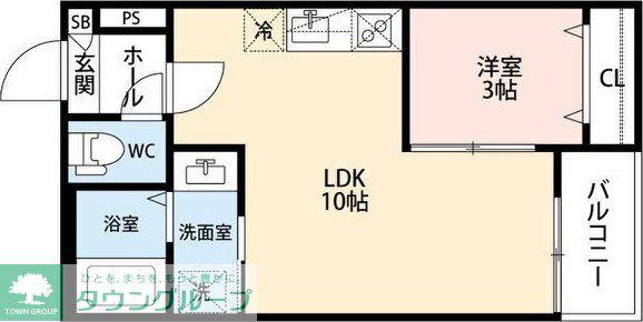 GRANDBLUE DOTOKUSHIMMACHI II(1LDK/1階)の間取り写真