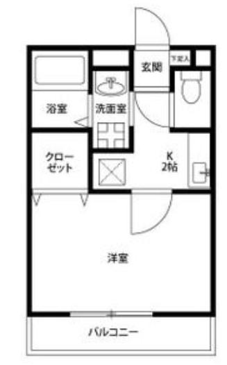 アンプルールリーブルルーアン(1K/1階)の間取り写真