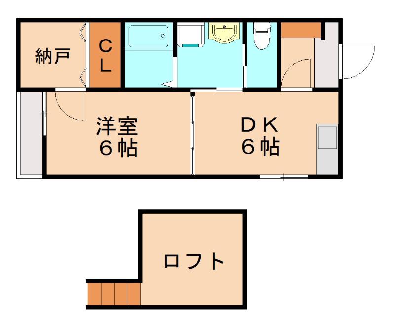 TRAVIESOII(1SDK/2階)の間取り写真