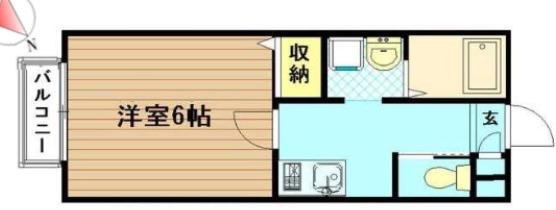 エスパス大山(1K/1階)の間取り写真