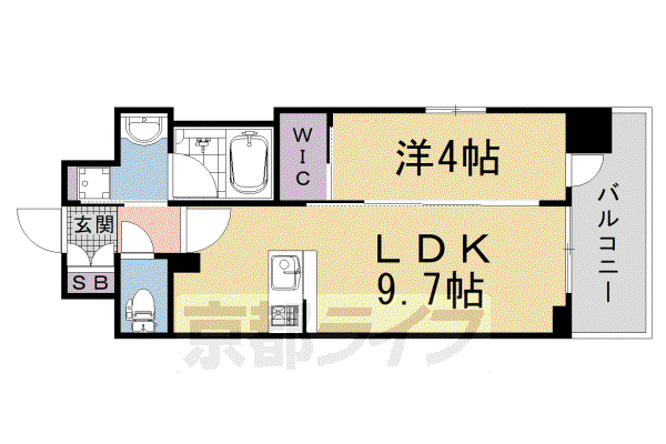 ベラジオ 雅び 京都七条ウエストII(1LDK/2階)の間取り写真