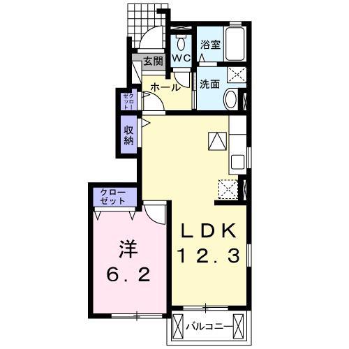 エトワールII(1LDK/1階)の間取り写真