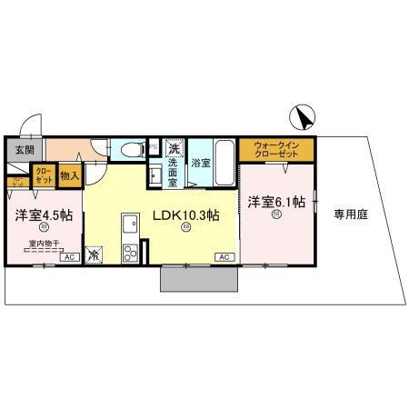 グランド ソレーユ(2LDK/1階)の間取り写真