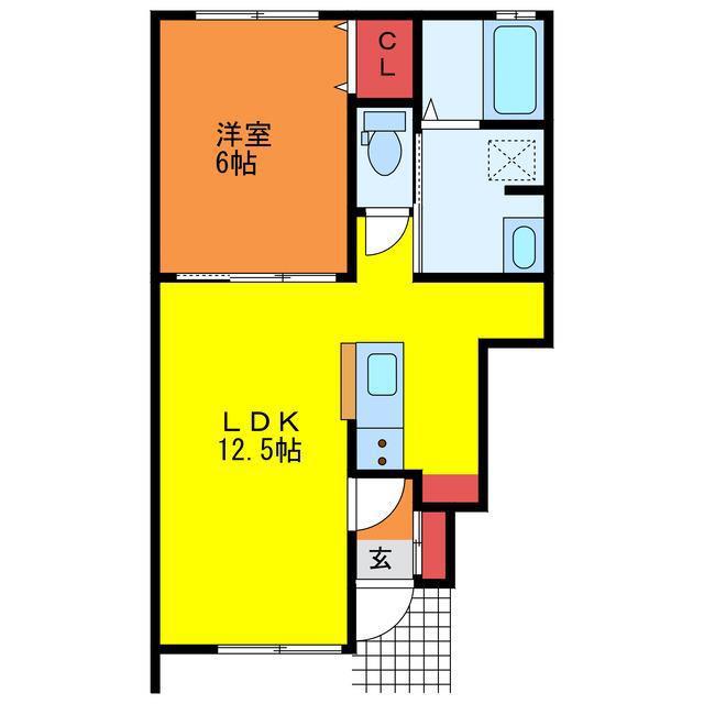アリエッタ(1LDK/1階)の間取り写真