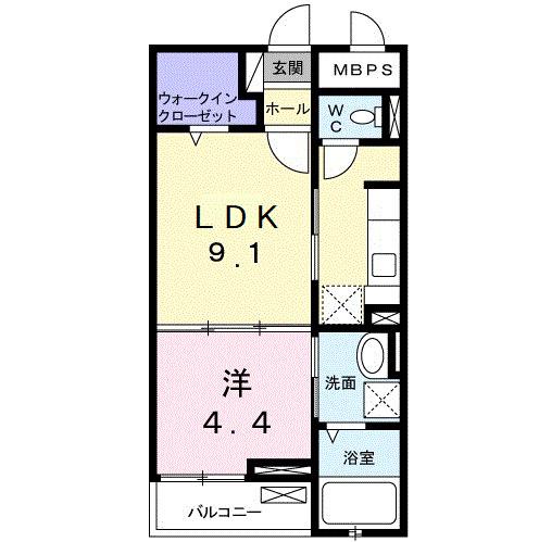 フィオーレ パラッツォ(1LDK/2階)の間取り写真