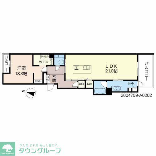  SHAMAISON LUXUAR平尾山荘通(1LDK/2階)の間取り写真