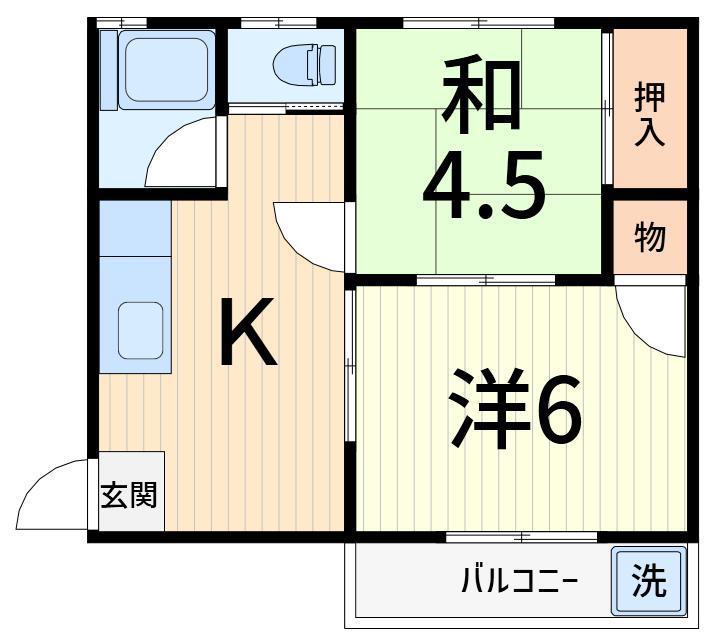 タカミマンション(2K/3階)の間取り写真