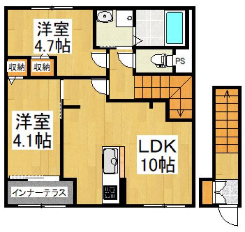 パラドール(2LDK/2階)の間取り写真