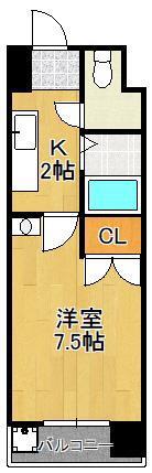 ニューサンリバー7番館(1K/4階)の間取り写真