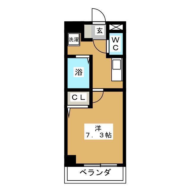 グランシャリオM&J(1K/1階)の間取り写真