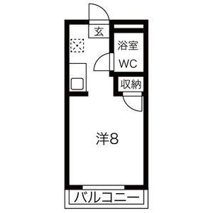 レークヒル小森(1K/1階)の間取り写真