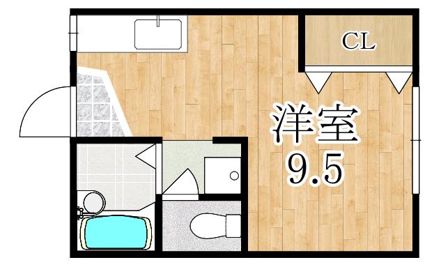 コーポまつかさ(ワンルーム/2階)の間取り写真