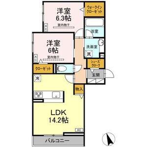 セイグレイス(2LDK/2階)の間取り写真