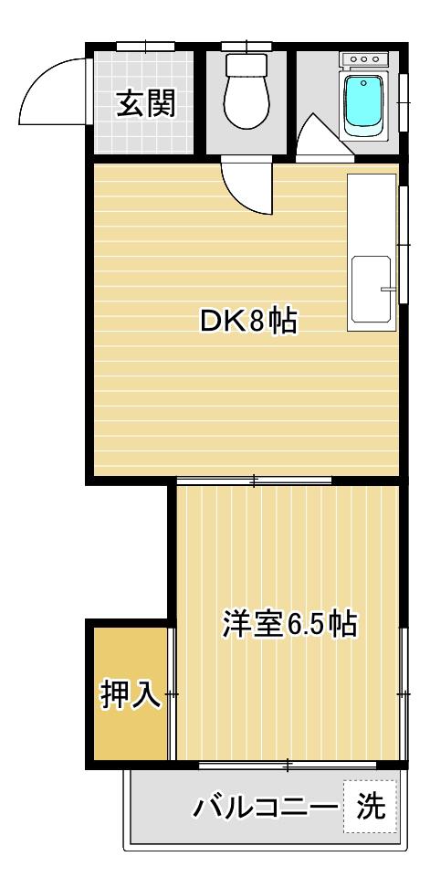 フラット73(ワンルーム/3階)の間取り写真
