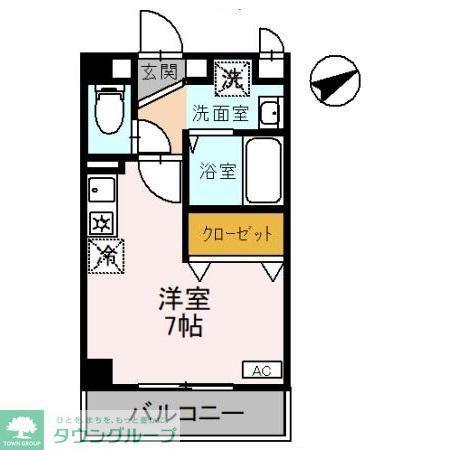埼玉高速鉄道 鳩ケ谷駅 徒歩3分 3階建 築24年(ワンルーム/2階)の間取り写真