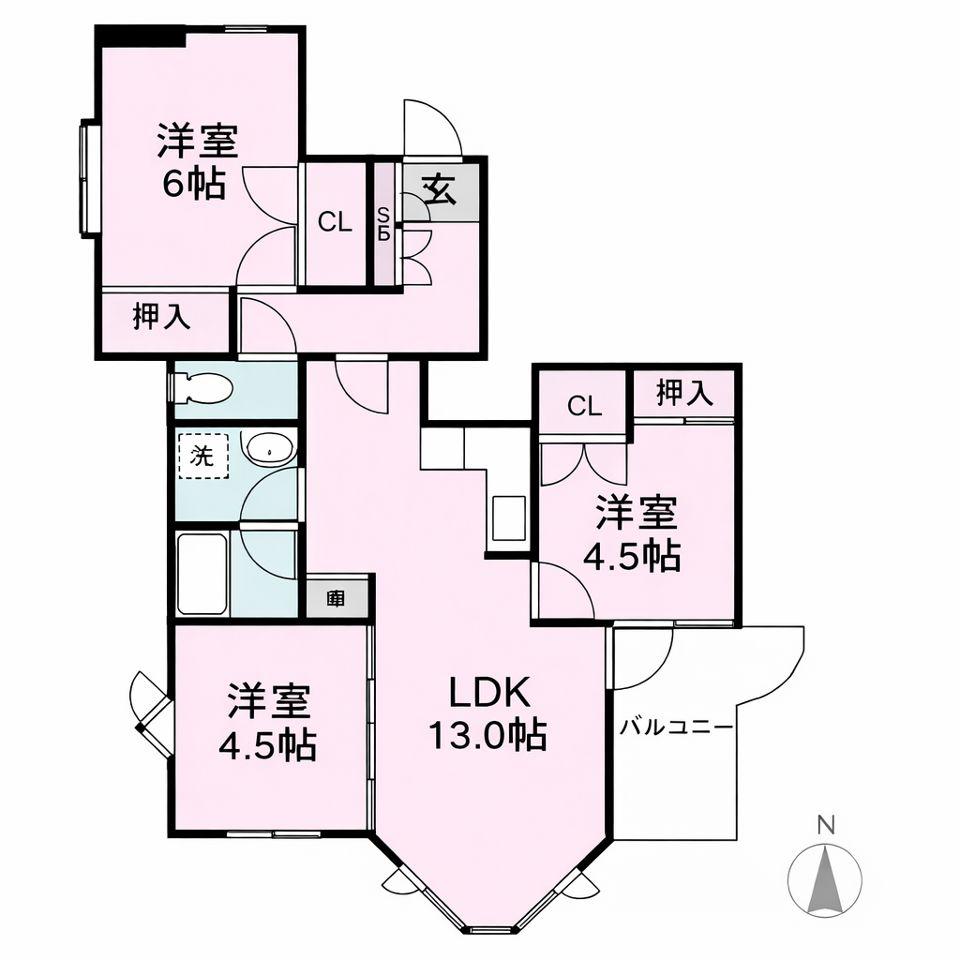TKH-II(3LDK/4階)の間取り写真