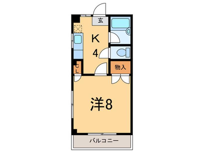 パークサイド二子(1K/3階)の間取り写真