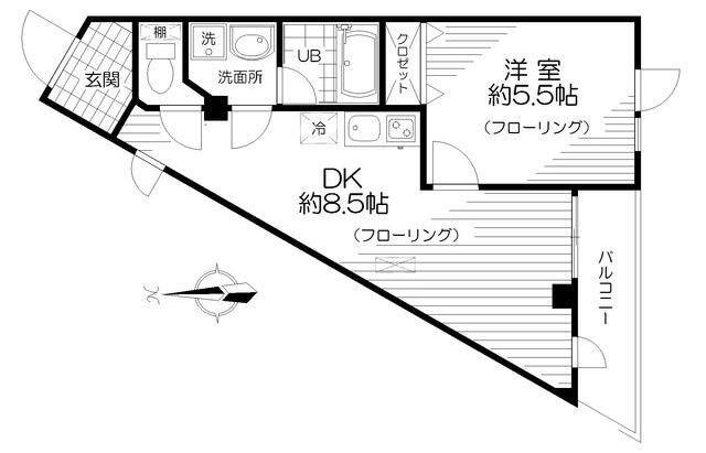 フローラ田端(2DK/2階)の間取り写真