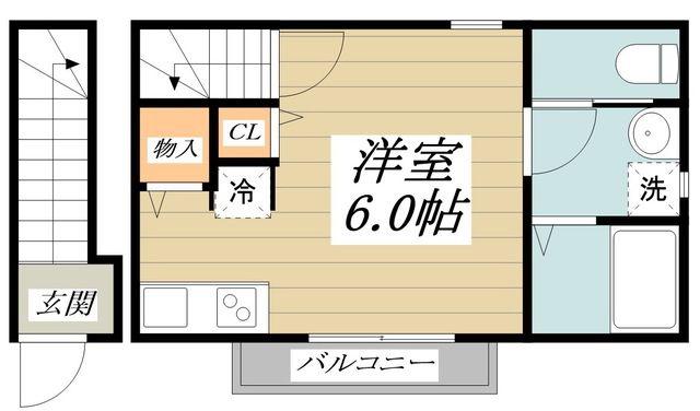 VILLA・LUPINUS(ワンルーム/2階)の間取り写真
