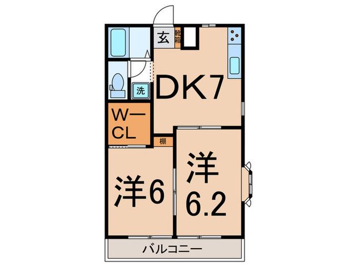 ヴィ鶴見(2DK/3階)の間取り写真