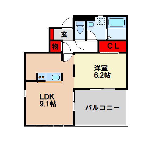 レオネクストティーダ(1LDK/1階)の間取り写真