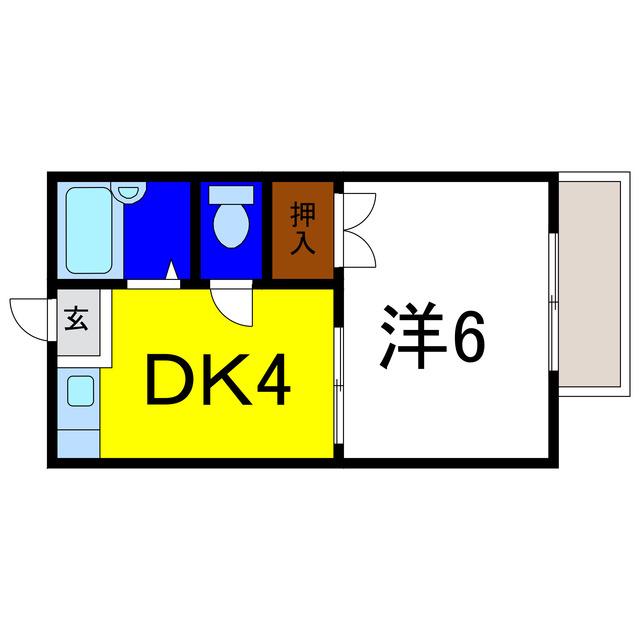 サンハイツ(1DK/2階)の間取り写真