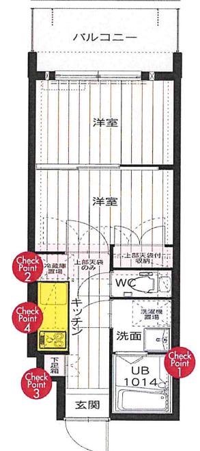 ORIENT BLD NO.87 マリアージュステーション(2K/14階)の間取り写真