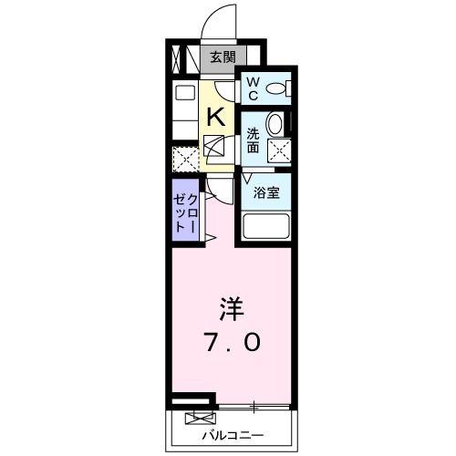 ラシュレ(1K/1階)の間取り写真
