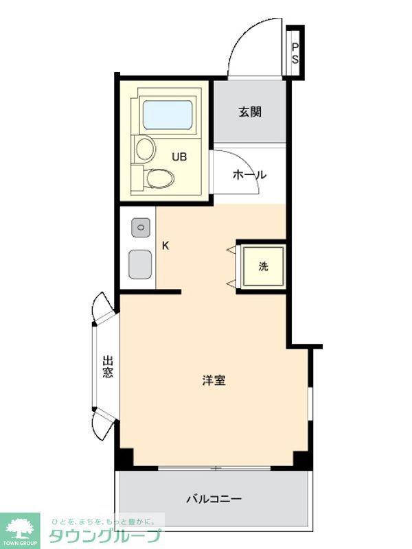 クレストヒルズ山手九(ワンルーム/1階)の間取り写真
