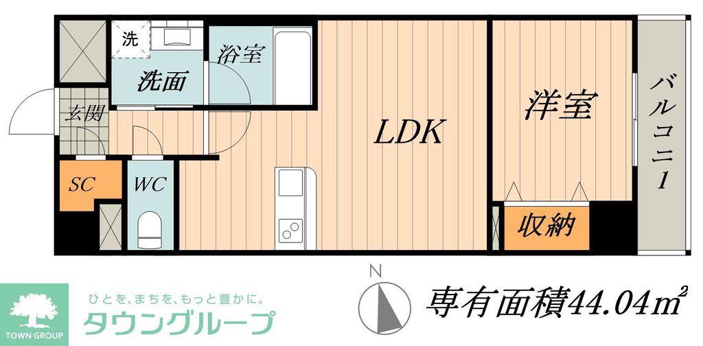 アーバンパーク日吉(1LDK/1階)の間取り写真