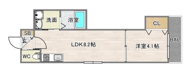 F ASECIA LASO(1LDK/3階)の間取り写真