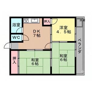 森部ビル(3DK/1階)の間取り写真