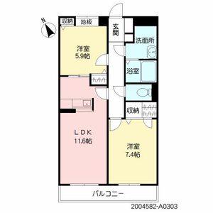 MAST中井(2LDK/3階)の間取り写真