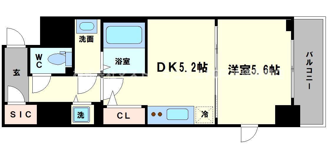 アクロス福島アーバンヒルズ(1DK/7階)の間取り写真