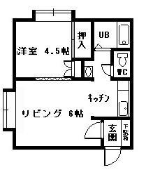 COZY NEST(1DK/2階)の間取り写真