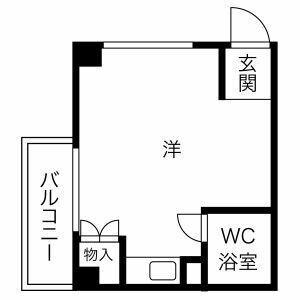 プレアール西明石(ワンルーム/2階)の間取り写真