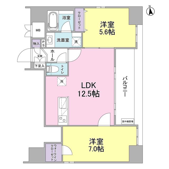 リバーレ東新宿(2LDK/11階)の間取り写真