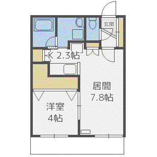GARE澄川(1LDK/3階)の間取り写真