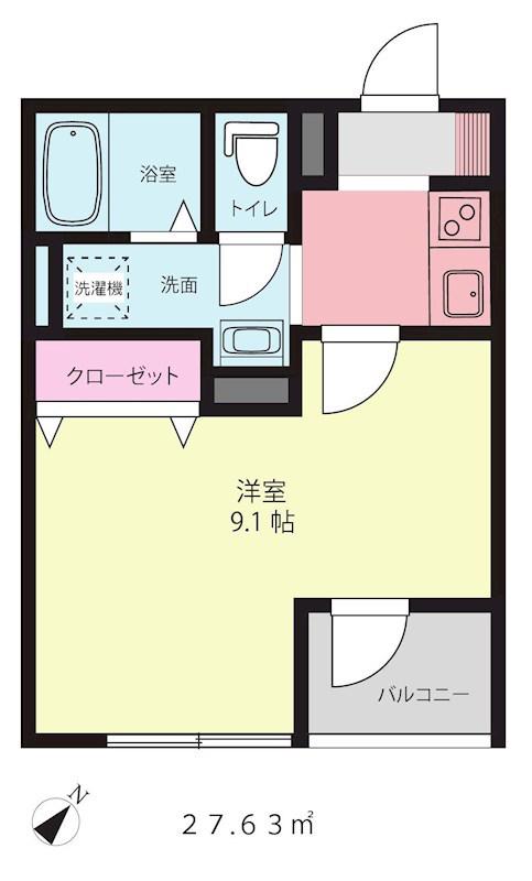 LA CONFOLE(1K/2階)の間取り写真