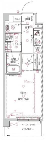 クレイシア森下(1K/2階)の間取り写真