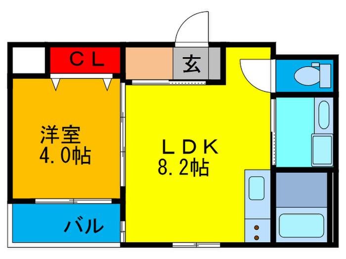 FLEUVE塚本II(1LDK/2階)の間取り写真
