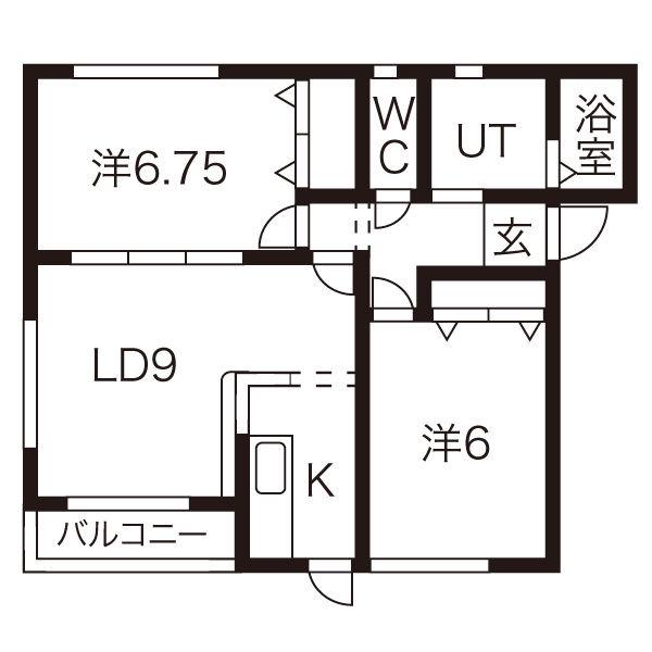 アプローズ(2LDK/1階)の間取り写真