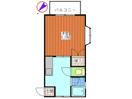 ホットハウス(1K/1階)の間取り写真