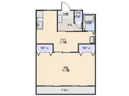 第一ビル(1K/3階)の間取り写真