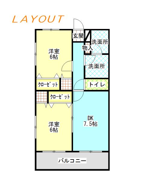 エアープランツ(2DK/3階)の間取り写真