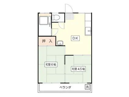 明光ハイツ(2DK/2階)の間取り写真