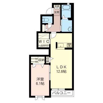 エクセル(1LDK/1階)の間取り写真