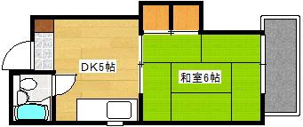 コーポ福島(1DK/2階)の間取り写真