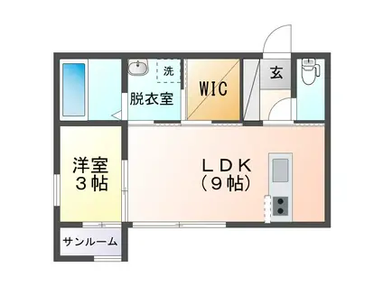 ヴェルデ金沢(1LDK/2階)の間取り写真